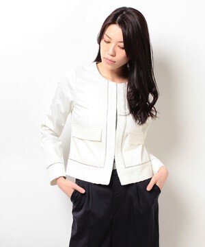 VICKY ファンシーニットノーカラージャケット