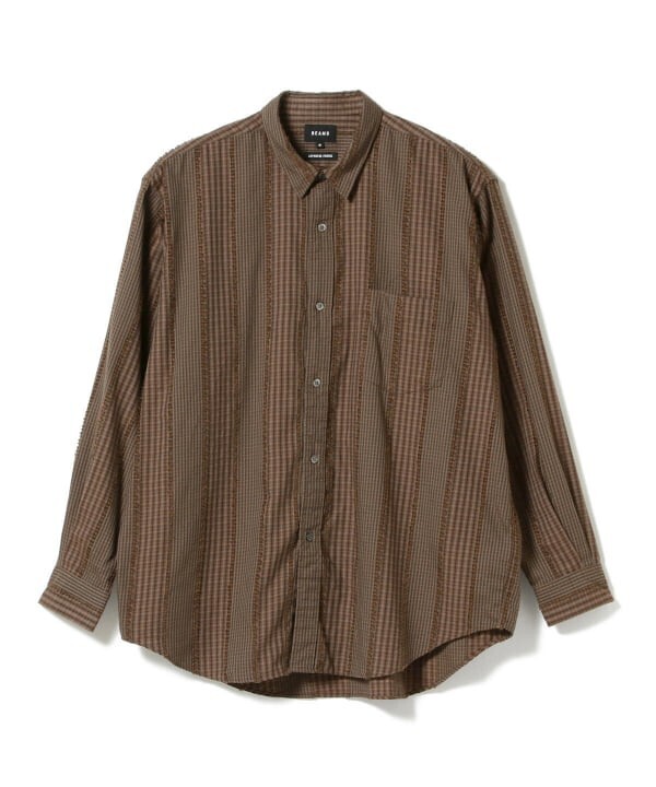 BEAMS カット ドビー チェック イージー シャツ