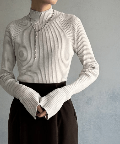 &g’aime <&g'aime BASIC>RAGLAN SLEEVE RIB KNIT TOPS/986-63006