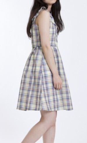 OLIVE des OLIVE チェック柄フリル袖ワンピース