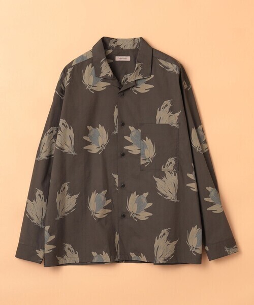 BEAMS LIGHTS フラワープリント ロングスリーブ シャツ