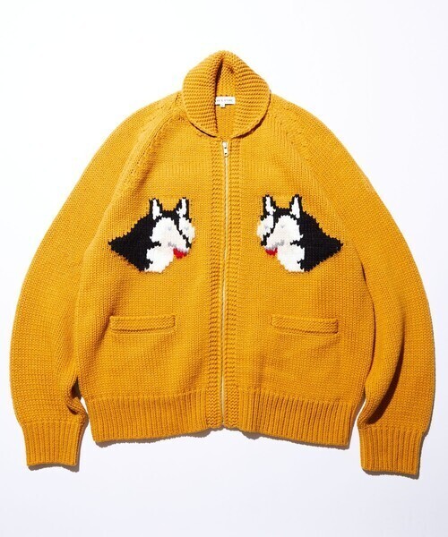 FREAK'S STORE ビッグシルエット ジップアップ カウチンニット/セーター