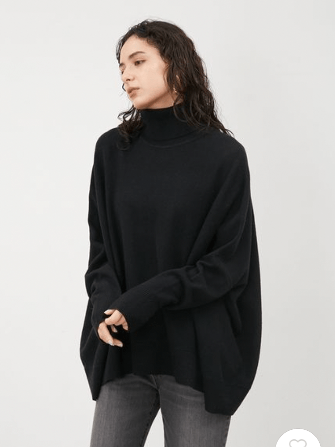 Mila Owen wool100%ベーシックワイドタートルニット