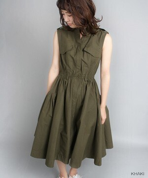 RANDA ミリタリーフレアワンピース