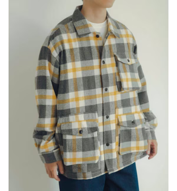 ITEMS URBANRESEARCH フランネル チェック フィッシングシャツジャケット