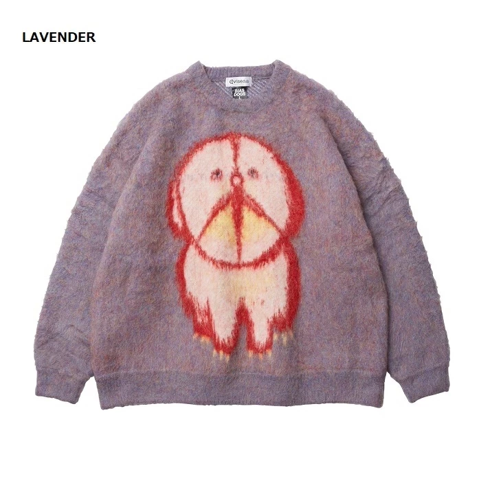 Evisen Skateboards BIAS DOGS Love? MOHAIR CREW KNIT