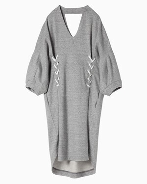 mame Lace-up Cotton Jersey One-Piece