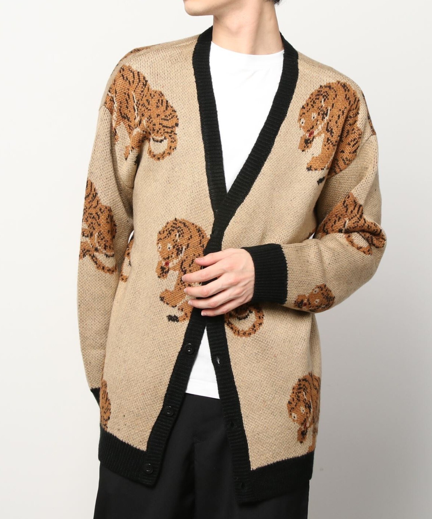 GALLIS ADDICTION GA PATTERN KNIT CARDIGAN