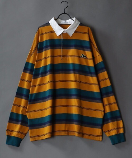 SITRY Big silhouette Rugby shirt / ビッグシルエット マルチボーダー ラガーシャツ