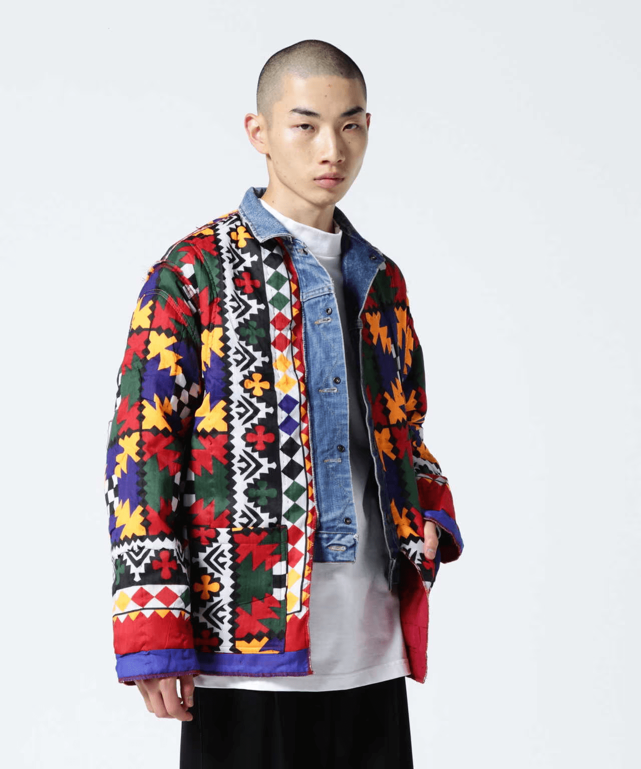 NEEDLES Jean Jacket + Rug -> Covered Reversible Jacket