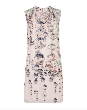 Ted Baker London Beige Tilford Crystal Droplets Cape Dress