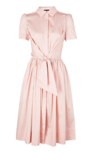 TARA JARMON Tie Waist Shirt Dress
