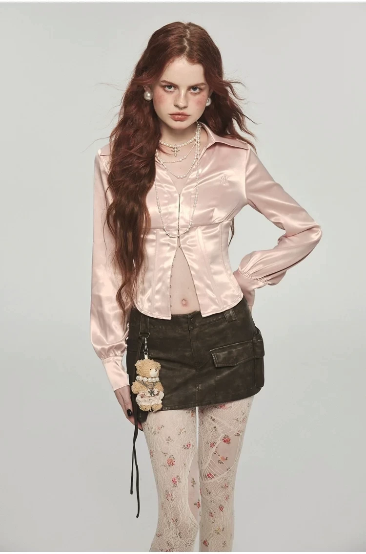 1jinn studio Stretchy Herringbone Satin Shirt