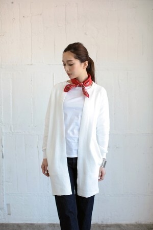 AZUL by moussy タックボーダー長袖コーディガン