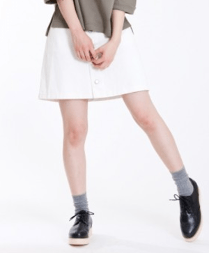 OLIVE des OLIVE 前ボタン開き台形スカート