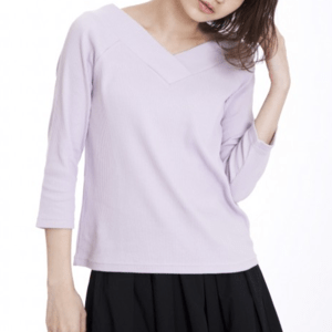 OLIVE des OLIVE レースアップデザインVネックプルオーバー