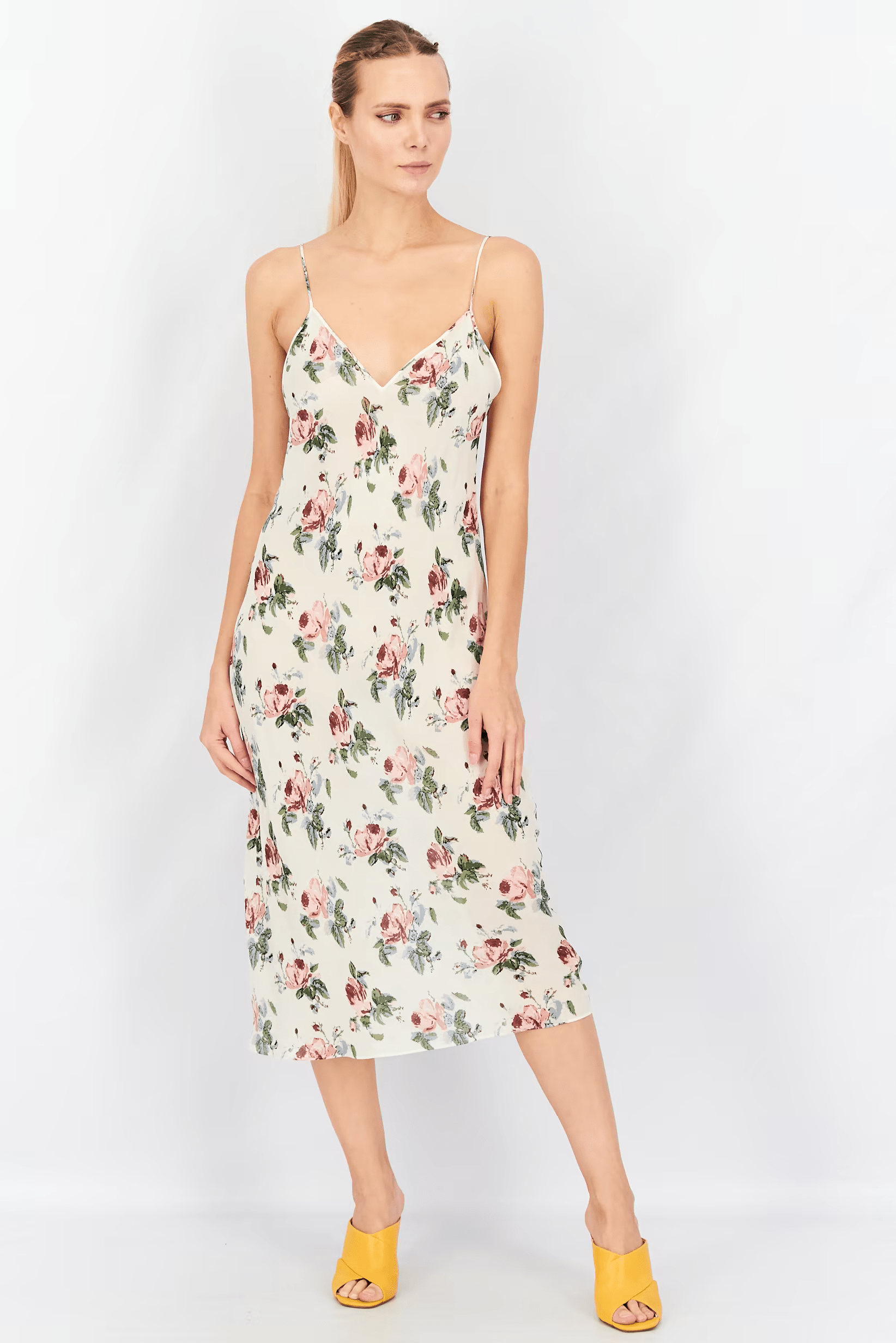 SAINT LAURENT Floral Print Midi Dress