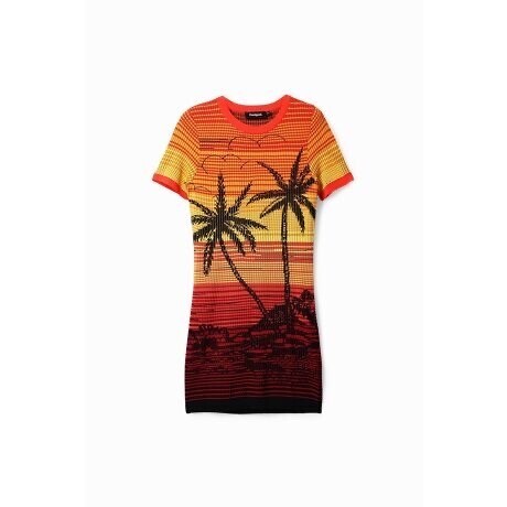 Desigual パームツリー ニット ショートワンピース