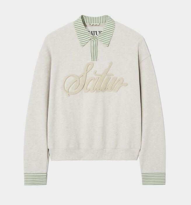 SATUR Applique Logo Cuffs Sweatshirts Melange