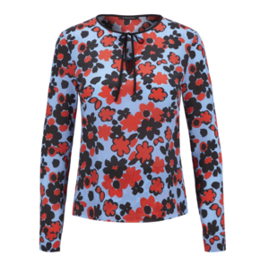 STRENESSE PRINTED CREPE DE CHINE BLOUSE-STYLE TOP