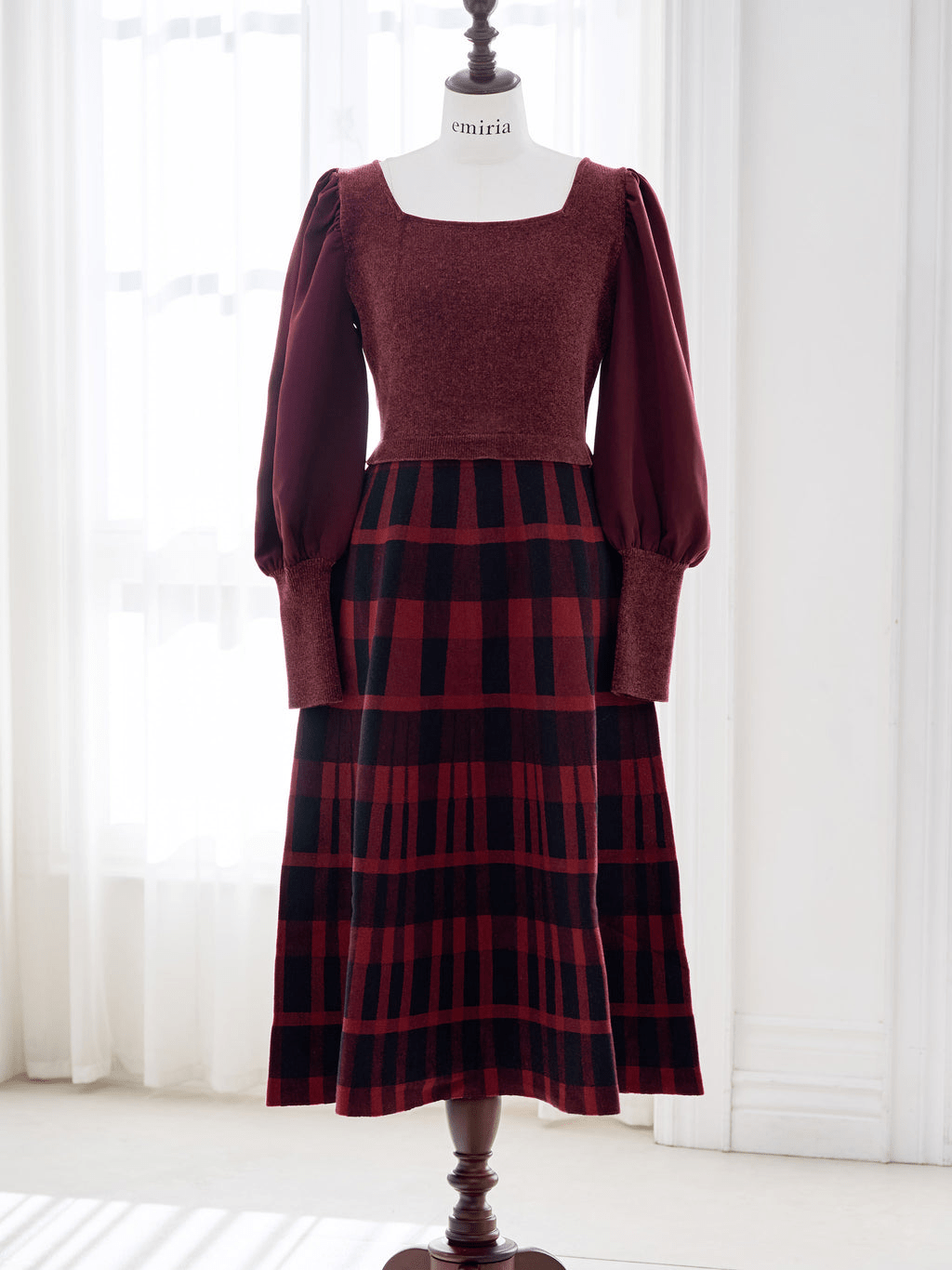 EmiriaWiz Frele check knit docking one-piece