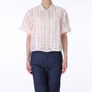 Julien David Check Cut Cotton and Translucent Nylon Shirt