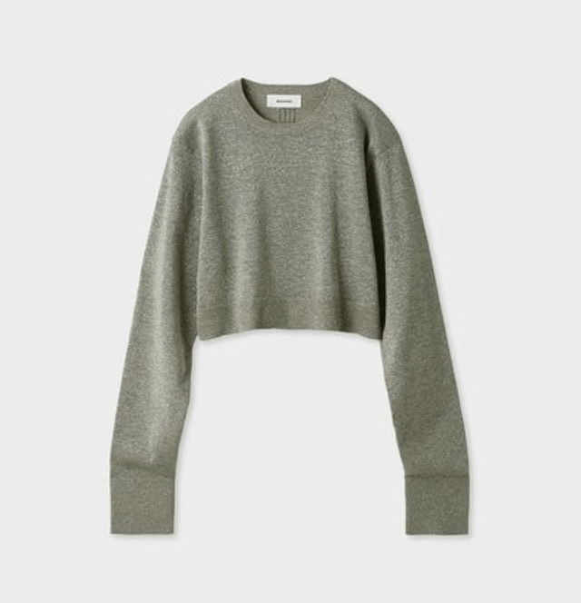 MIESROHE シルク混ショート丈Ｃネックニット【ウォッシャブル】