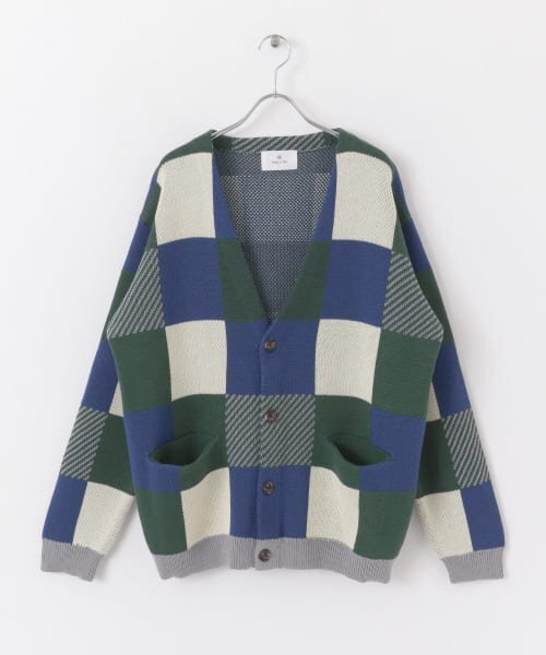 URBAN RESEARCH Sonny Label マルチカラーブロックチェックカーディガン