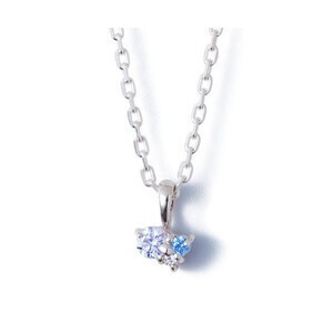 THE KISS SPD783BL  THE KISS COUPLE'S/【Swarovski Zirconia】ラベンダーキュービック ファンシーブルーキュービック ホワイトキュービック ハート レディース シルバーネックレス 40cm
