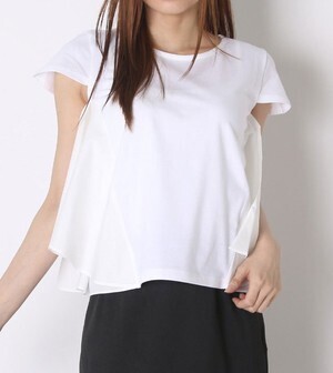 L'HOTEL 異素材切り替えTシャツ