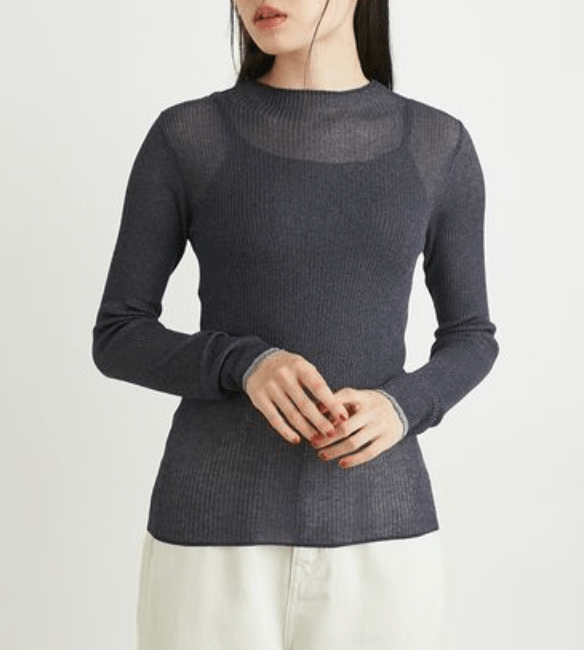 Lily Brown シアーリブニット