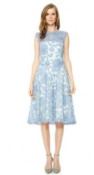 TADASHI SHOJI ブルー総レースドレス