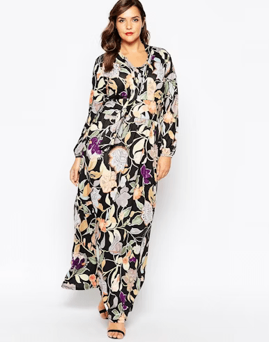 ASOS Pink Clove Printed Plunge Front Scarf Maxi