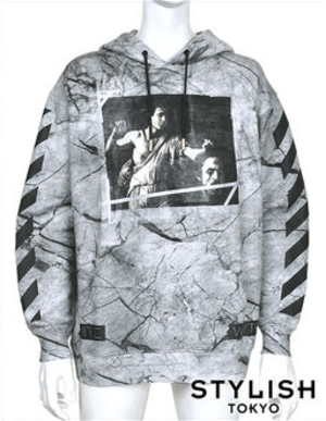 OFF-WHITE 16SS グレー マーブル カラヴァッジョ パーカー