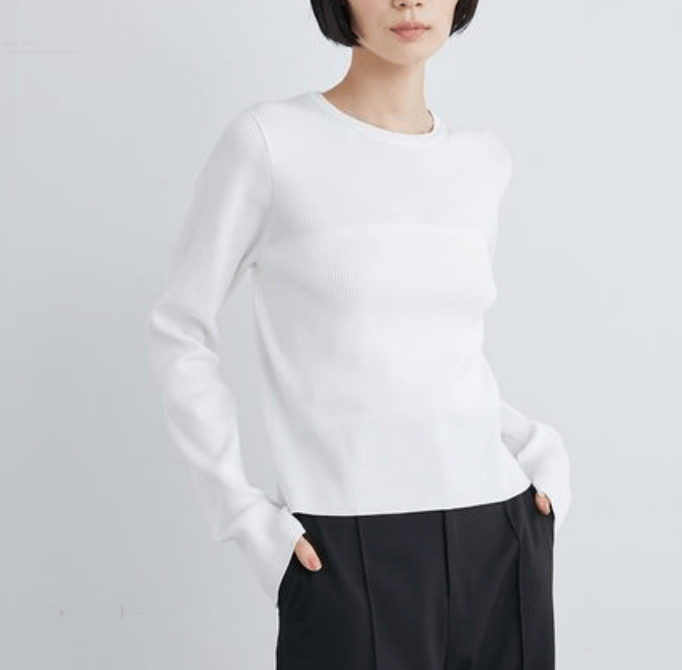 MIESROHE ｓｕｓｔａｉｎａｂｌｅオーガニッククルーリブニット