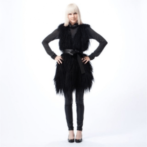 Black Mouton ロングファーベスト(21202) 001 BLACK