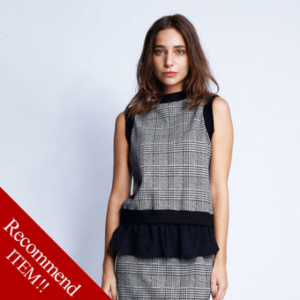 LADYMADE 【LM252507】LADYMADE /グレンチェックシャツレイヤードトップス
