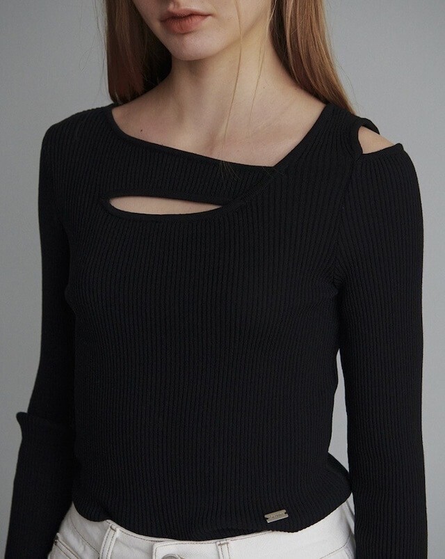 LOEUVRE Cut-out Knit Pullover