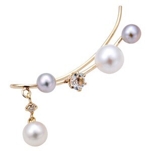 QIREINI 【101708010046】QIREINI /  K10YGH＆C ラインピアス