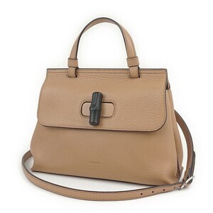 GUCCI バンブーデイリー レザー 2WAYバッグ