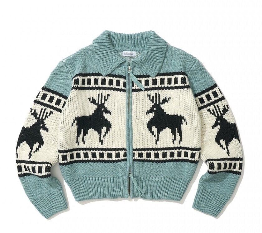 PARTIMENTO COWICHAN KNIT ZIP-UP CARDIGAN
