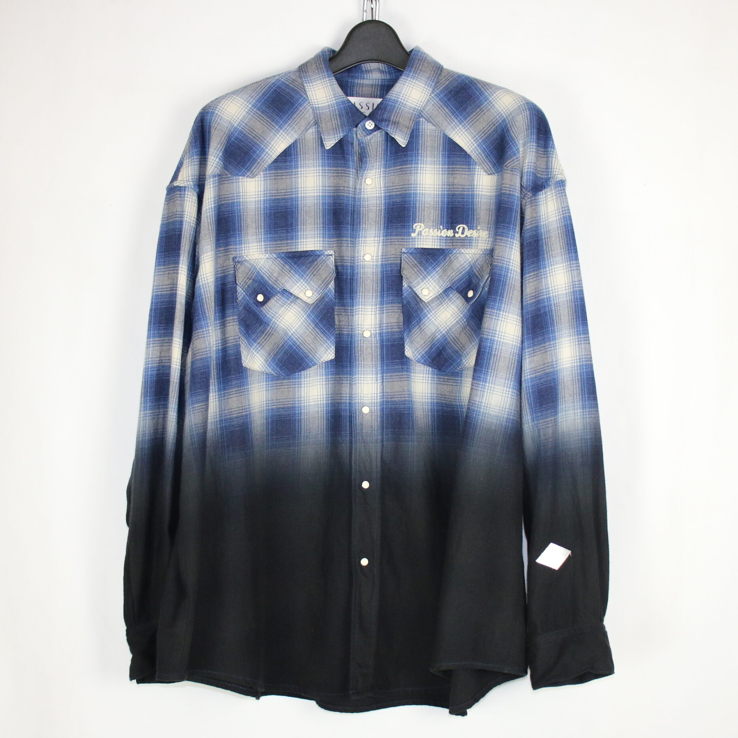 el conductorH HALF DYED CHECK FLANNEL COWBOY SHIRT