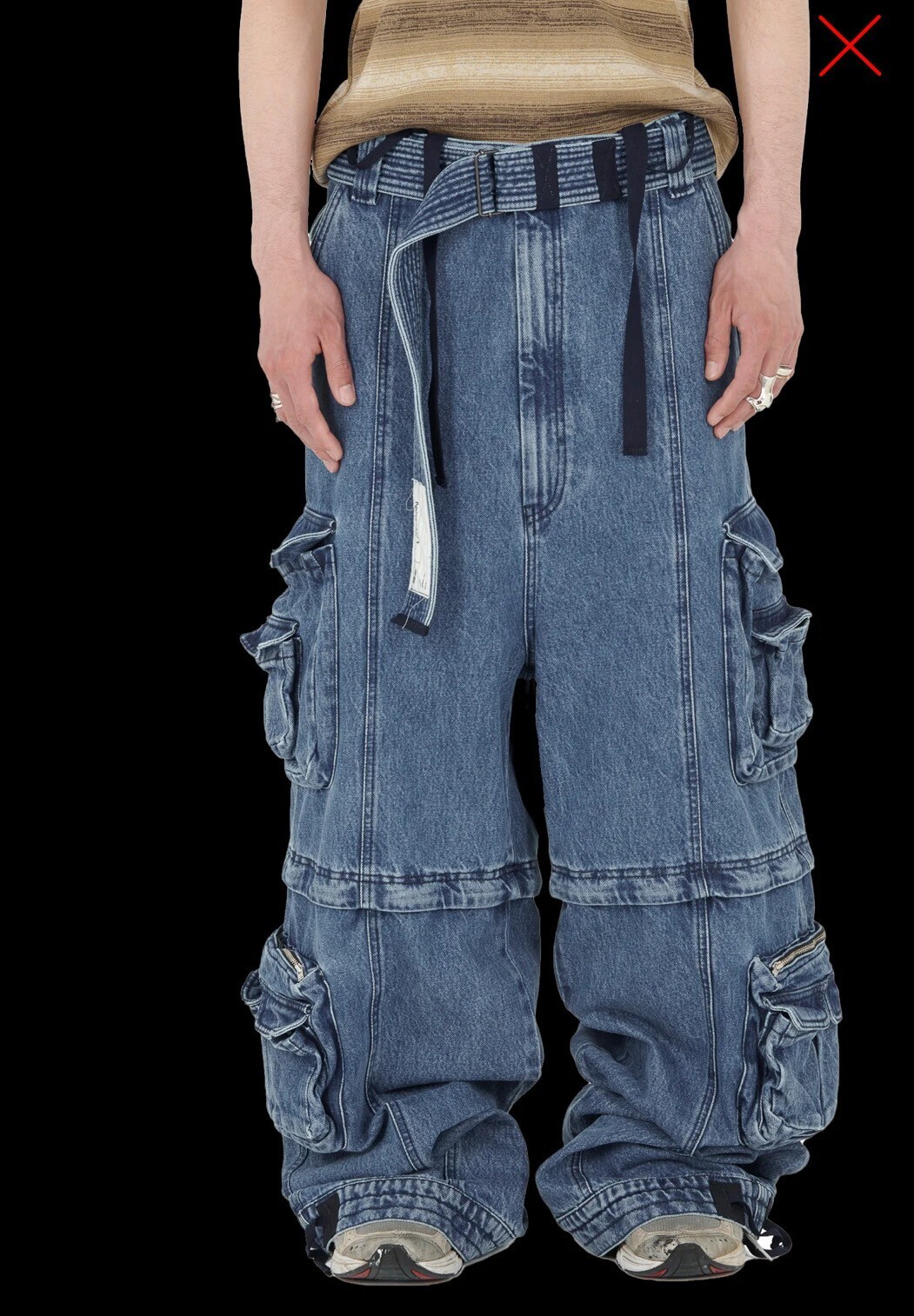 LUU DAN ZIP-OFF CARGO JEANS