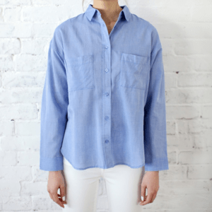 AZUL by moussy CRガーゼボーイフレンド長袖シャツ