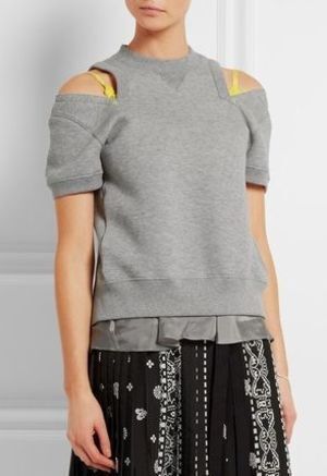 sacai レースパネル トレーナー