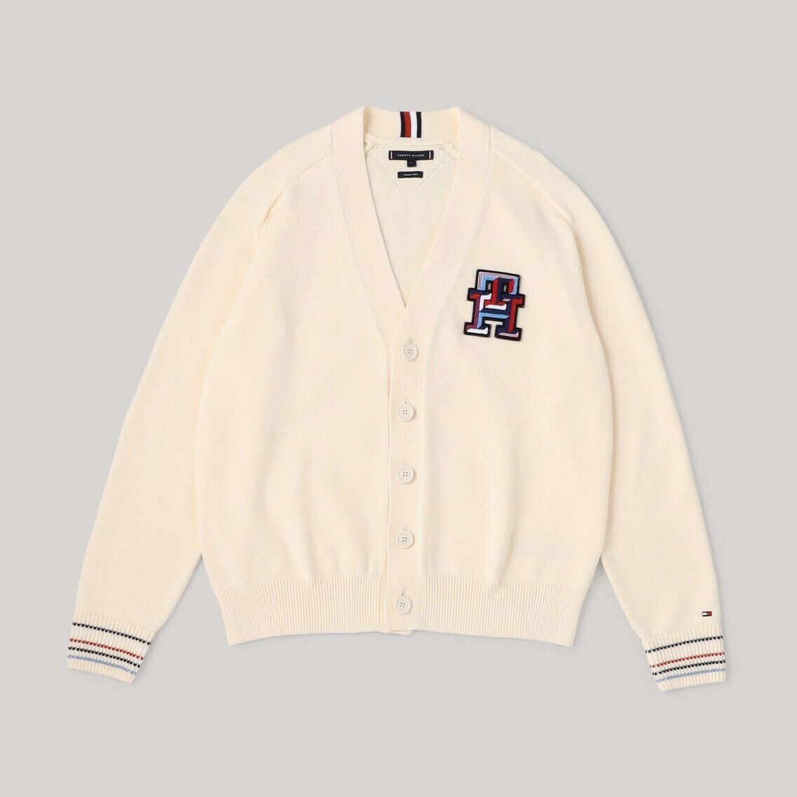 TOMMY HILFIGER マルチカラーモノグラムカーディガン