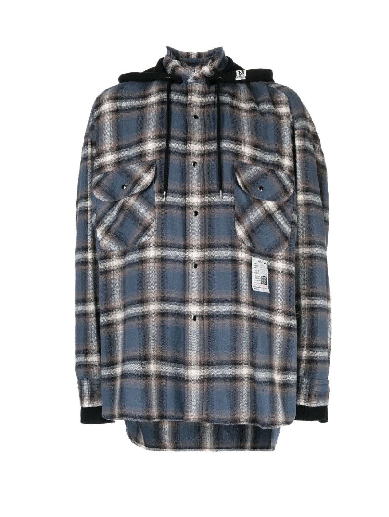 Maison MIHARA YASUHIRO チェック フーデッド シャツ