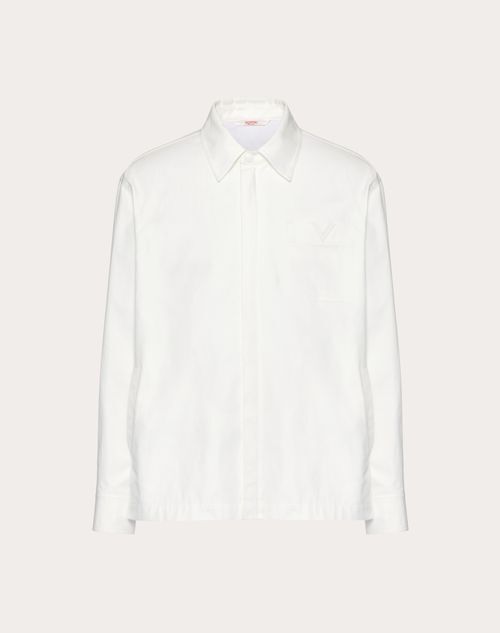 VALENTINO ストレッチコットンキャンバス ラバーコーティングVディテール ジャケット