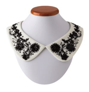 LA COLLETÉ 【IS-003WH】LA COLLETÉ / 立体花刺繍付け襟