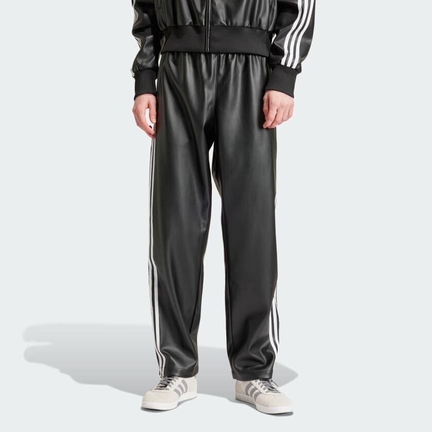 adidas FAUX LEATHER ADICOLOR 3-STRIPES FIREBIRD TRACK SUIT PANTS
